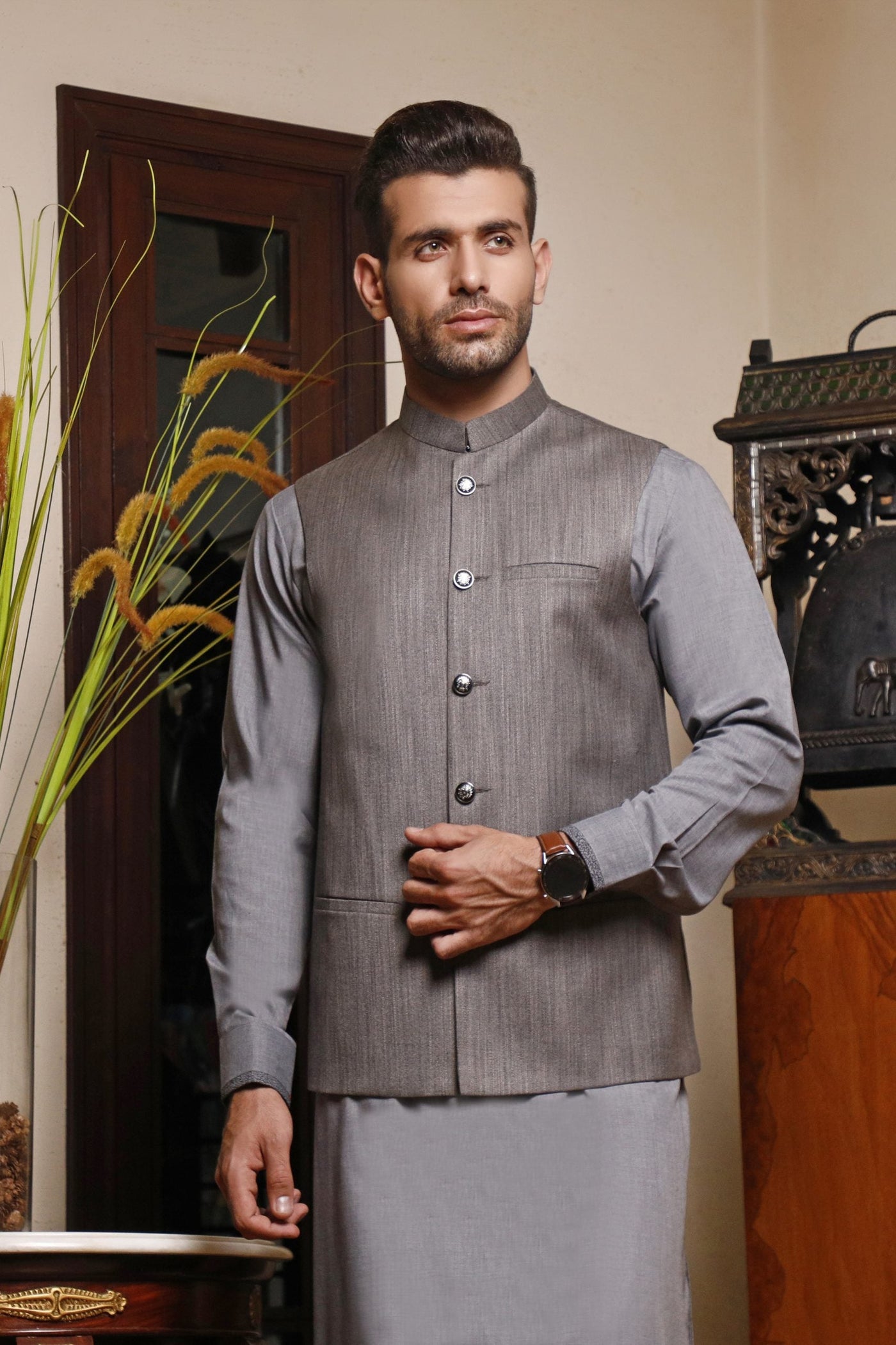 Smoky Grey Waist Coat