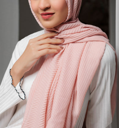 Pleated Zari Lawn - Pink