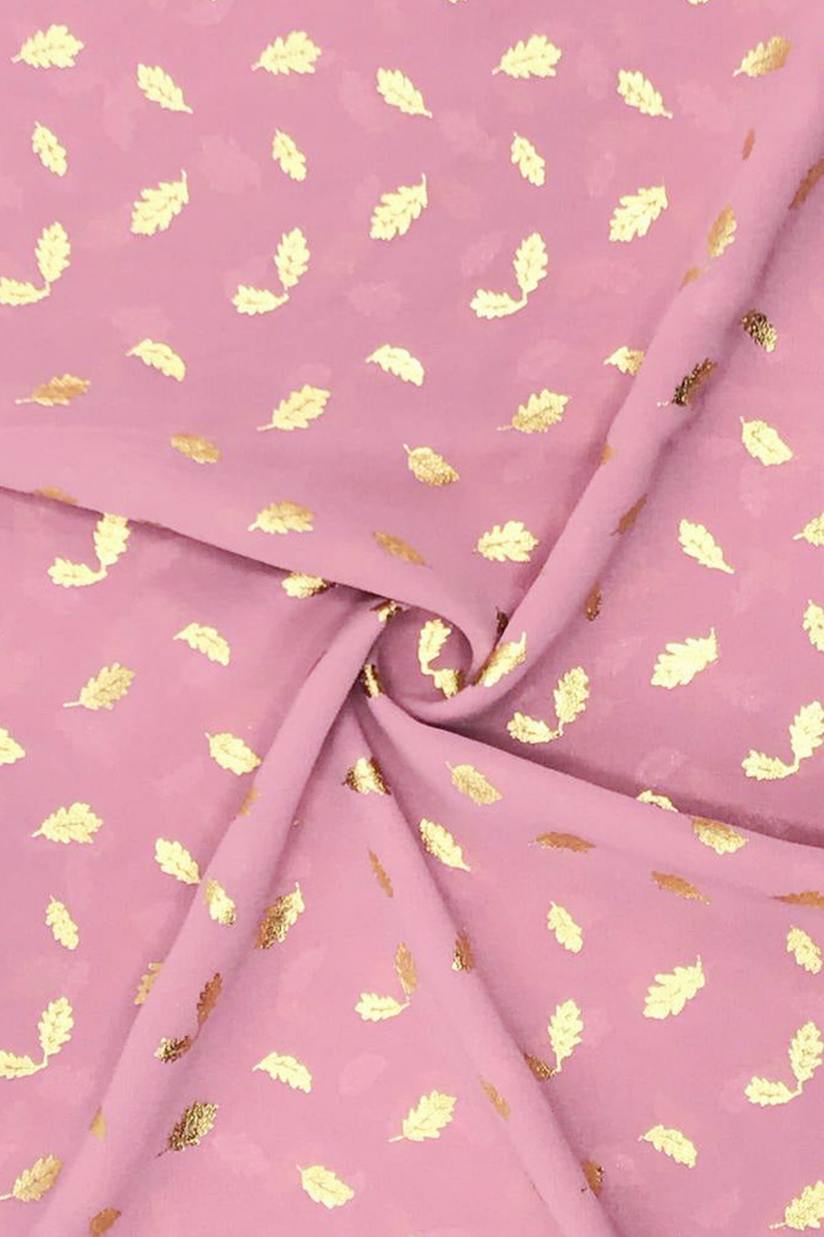 Gold Print Chiffon - Salmon Pink