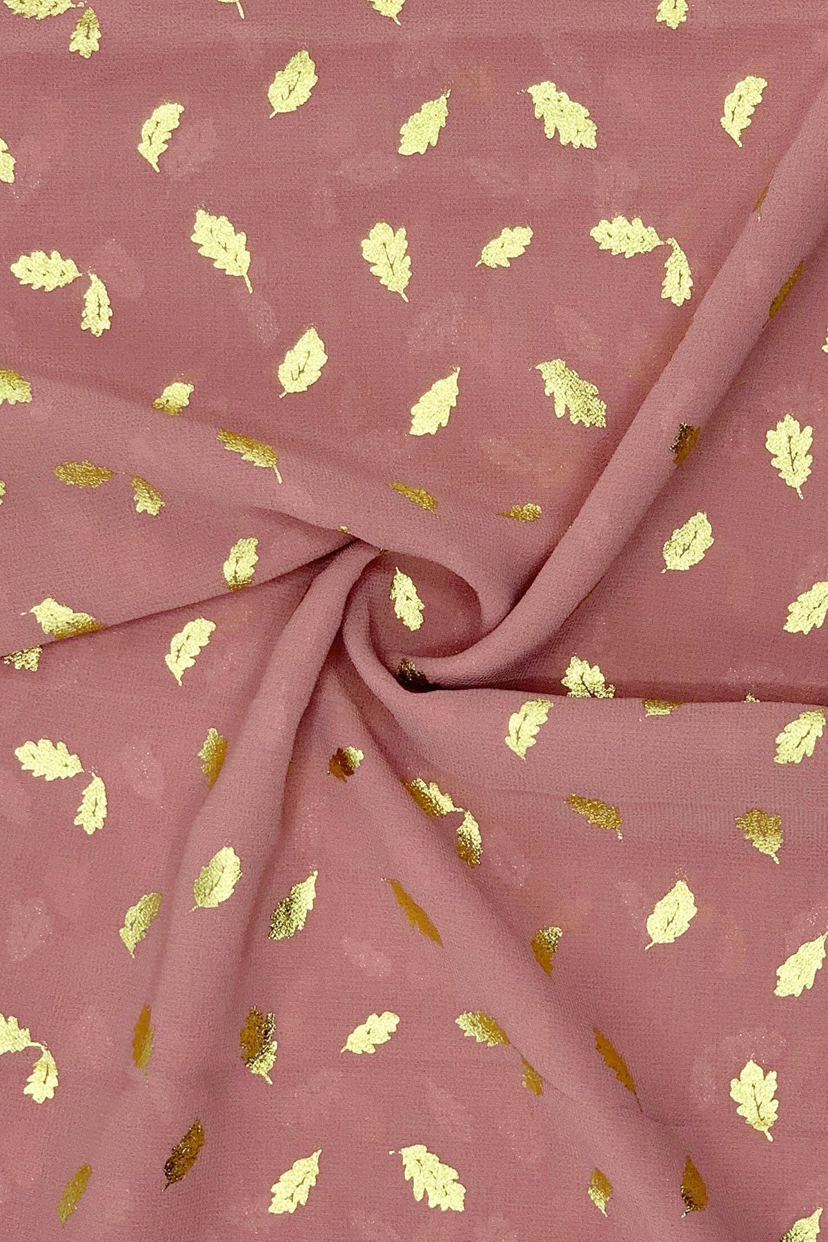 Gold Print Chiffon - Blush Pink